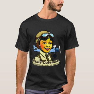 Bessie Coleman mit Flugzeug Black History Month T-Shirt