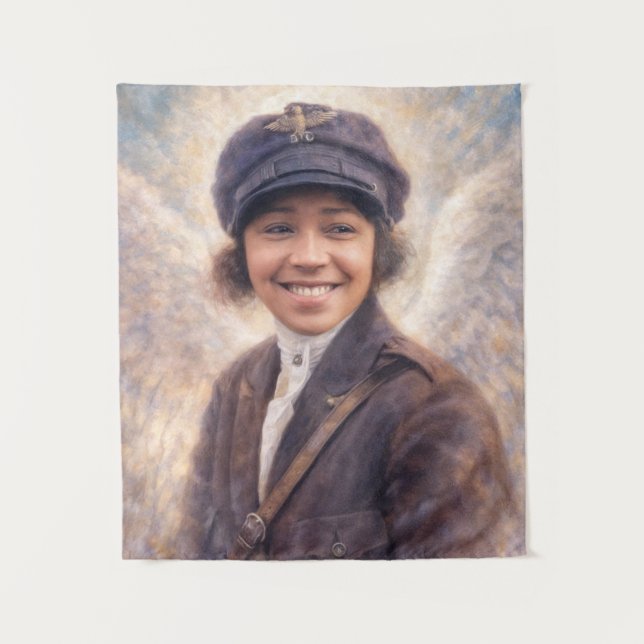 Bessie Coleman With Wings Painting Wandteppich (Vorderseite)