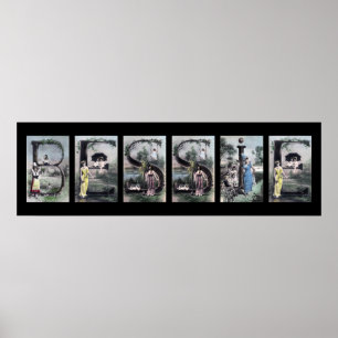 BESSIE Vintag Alphabet Letter Name Art Poster