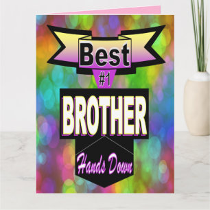 Best #1 Brother Hands Down Bokeh Vatertag Karte