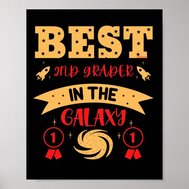 BEST 2D GRADER IN DER GALAXIE lustig niedlich Poster (Vorne)