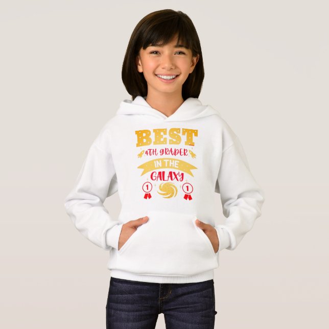 BEST 4. GRADER IN DER GALAXIE lustig niedlich Hoodie (Vorne ganz)