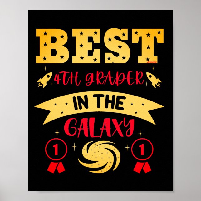 BEST 4. GRADER IN DER GALAXIE lustig niedlich Poster (Vorne)