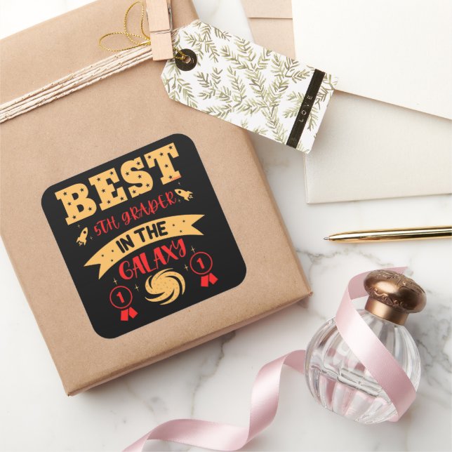 BEST 5. GRADER IN DER GALAXIE lustig niedlich Quadratischer Aufkleber (Schenken)