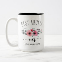 Best Abuela jemals - (IHR NAME) Pink Bouquet Tasse