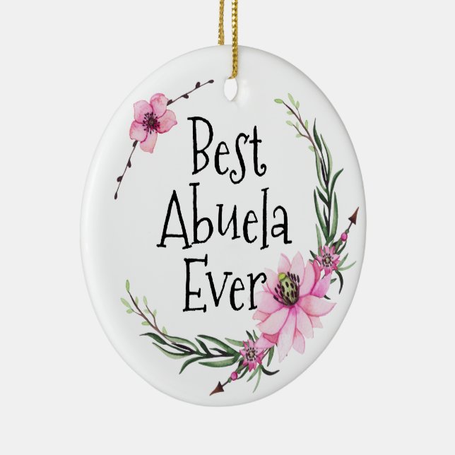 Best Abuela jemals Print Boho Floral Weihnachten Keramik Ornament (Rechts)