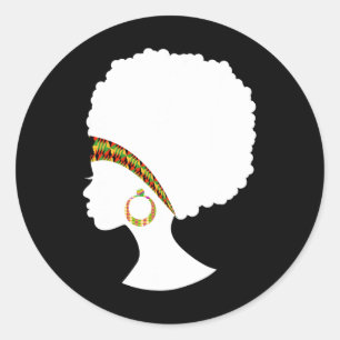 Best African American Kente Natural Hair Cloud Wom Runder Aufkleber