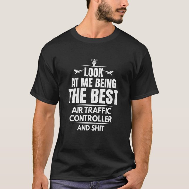 Best Air Traffic Controller Aviation Airplane Grap T-Shirt (Vorderseite)