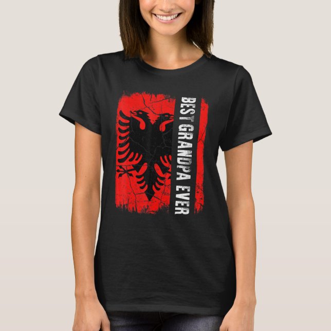 Best Albanian Grandpa Ever Albania Flag Father's D T-Shirt (Vorderseite)