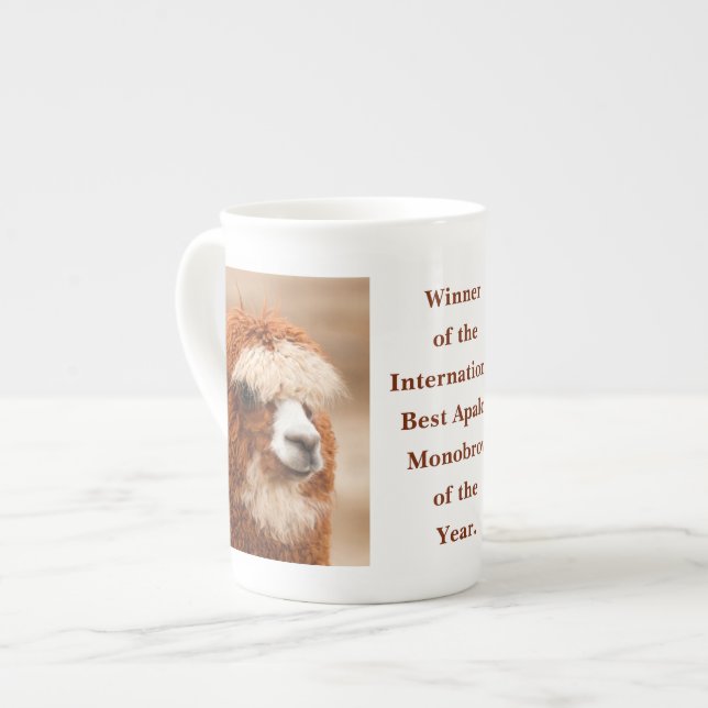 Best Alpaca Monobrow Prozellantasse (Vorderseite Links)