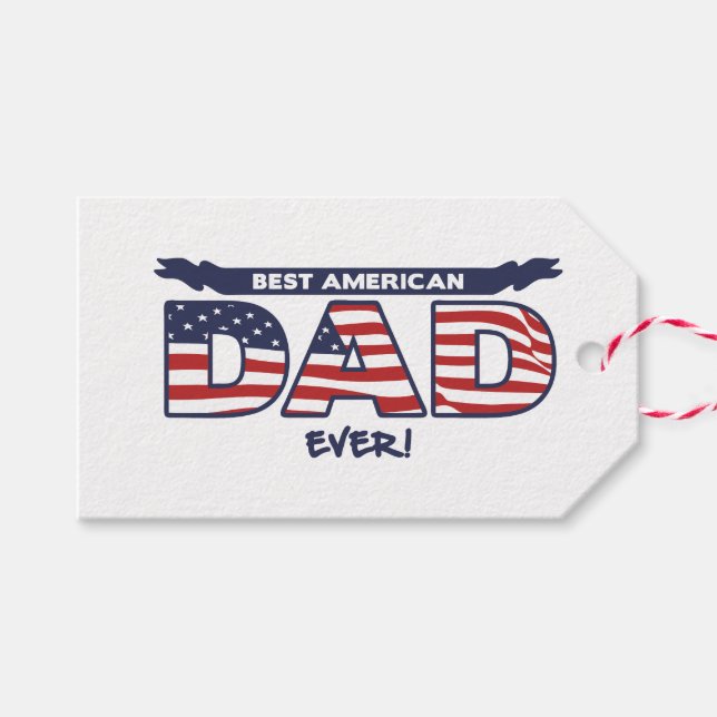 Best American Dad Ever Geschenkanhänger (Vorderseite (Horizontal))