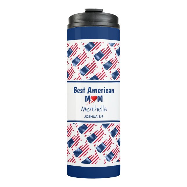 Best American Mama USA FLAG Thermosbecher (Vorderseite)