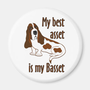 Best Asset Basset Hound Dog Funny Zitat Magnet