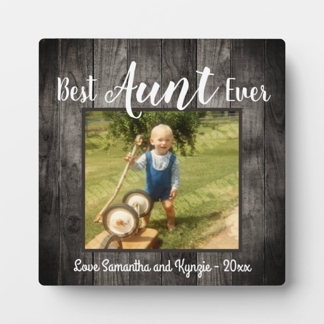 Best Aunt Ever Love Desk Foto Fotoplatte (Vorderseite)
