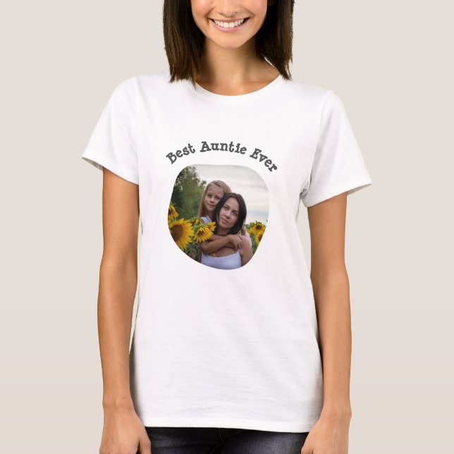 Best Auntie Ever BAE lädt Ihr quadratisches Foto h T-Shirt (Vorderseite)