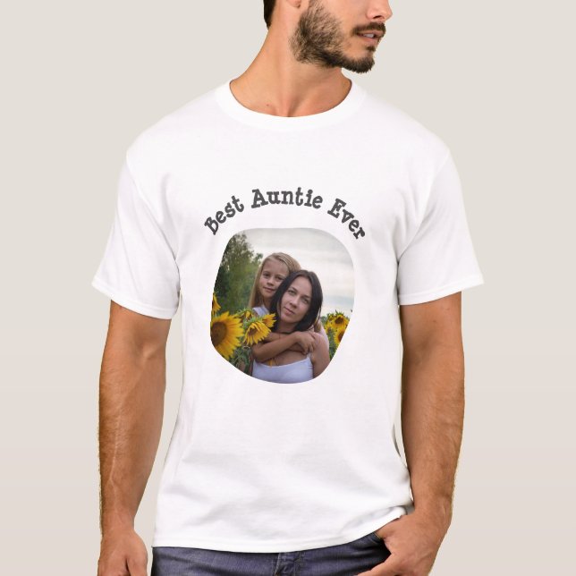 Best Auntie Ever BAE lädt Ihr quadratisches Foto h T-Shirt (Vorderseite)