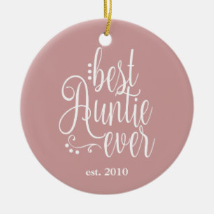 Best Auntie je Mauve Keramik Ornament