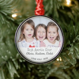 Best Auntie Jeden Personalisierten Foto Weihnachte Ornament Aus Metall