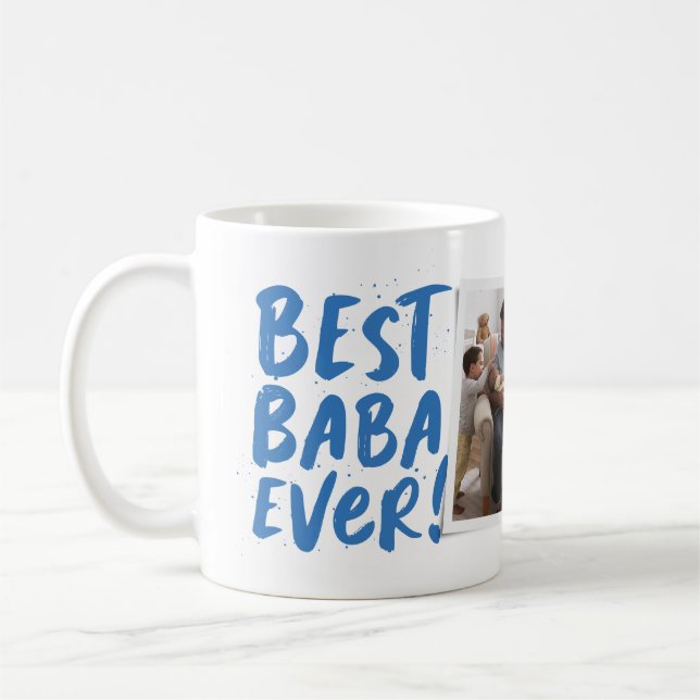 Best Baba Ever moderner fotografisch-blauer Vater- Kaffeetasse (Links)