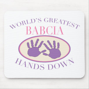 Best Babcia Hands Down T - Shirt Mousepad