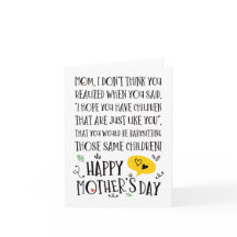 Best Baby Sitter Mama Funny Mother Day Card