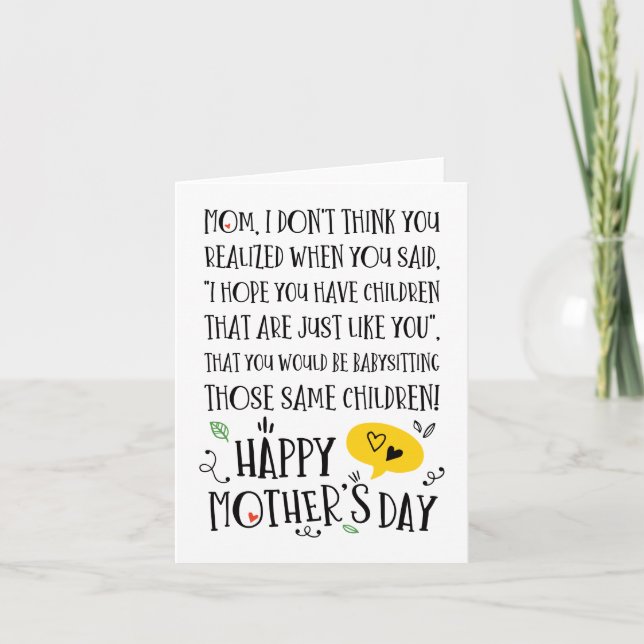 Best Baby Sitter Mama Funny Mother Day Card Einladung (Vorderseite)