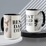 Best Bad Ever Vatertag 2 FotoCollage Tasse<br><div class="desc">Best Bad Ever Vatertag 2 Foto Collage Tasse. Personalisieren Sie die Tasse mit Ihren Fotos - fügen Sie zwei Fotos in die Vorlagen ein. Moderne schwarze, fett formatierte Typografie Bester Vater je auf weißem Hintergrund - Sie können jeden Teil des Textes ändern, wenn Sie gewollt haben. Schaffen Sie Ihren eigenen...</div>