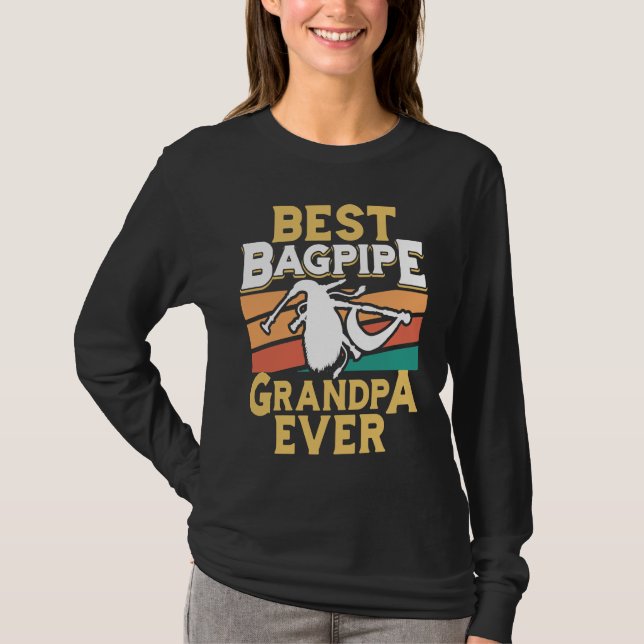 Best Bagpipe Grandpa Ever Bagpipe Player Bagpiper  T-Shirt (Vorderseite)