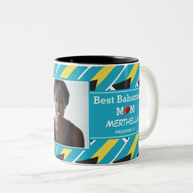 BEST BAHAMIAN MUM Foto Zweifarbige Tasse (VorderseiteRechts)
