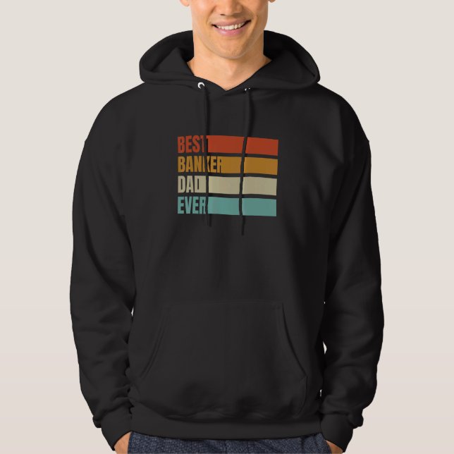 Best Banker Dad Ever  Retro Job Title Profession Hoodie (Vorderseite)