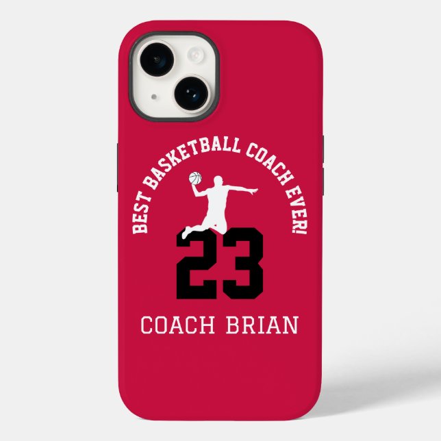Best Basketball Coach Ever Red Sports Team Jersey Case-Mate iPhone Hülle (Rückseite)