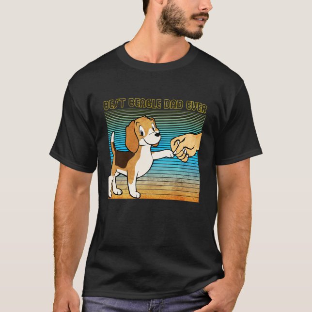Best Beagle Dad Ever T- Shirt retro design (Vorderseite)