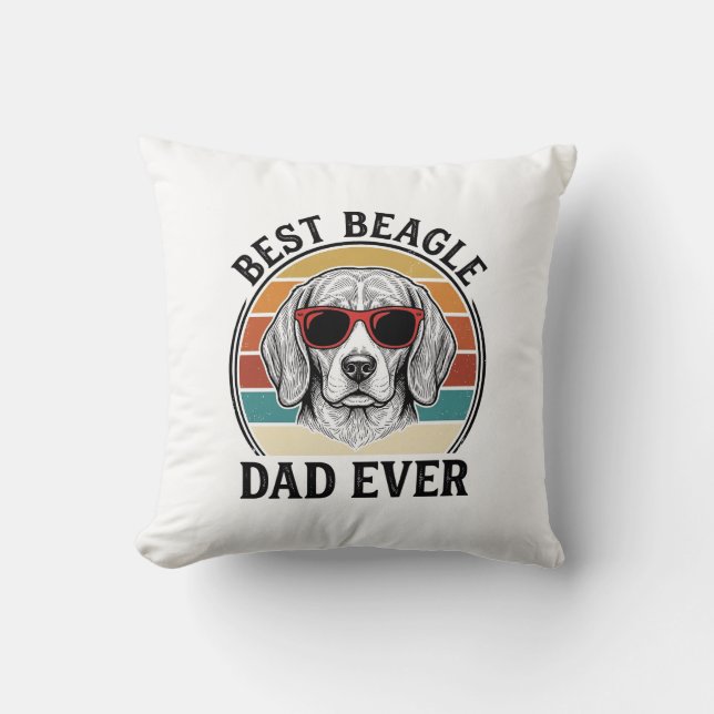 Best Beagle Dad Ever Vintage Beagle Shirt Design_1 Kissen (Vorderseite)