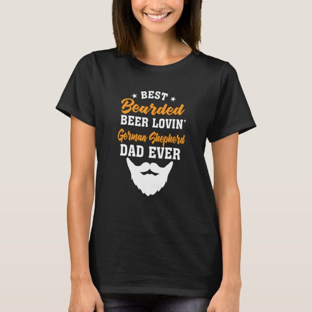 Best Bearded Beer Lovin' Border Terrier Dad Dog T-Shirt (Vorderseite)
