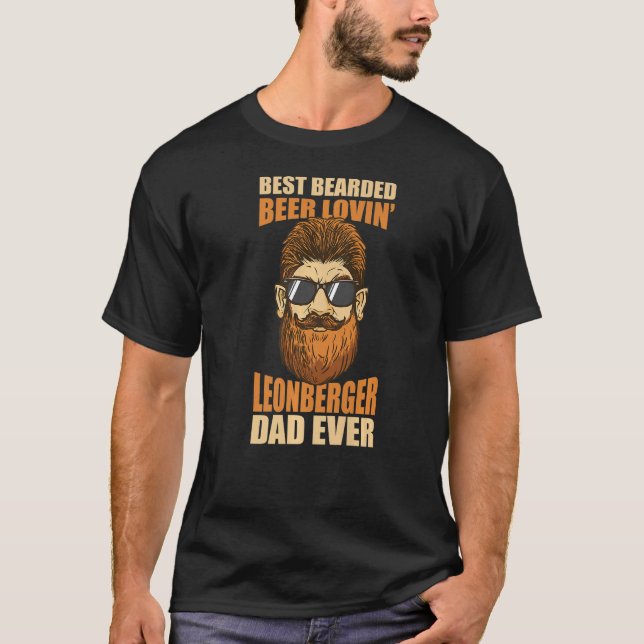 Best Bearded Beer Lovin' Leonberger Dad Father's D T-Shirt (Vorderseite)