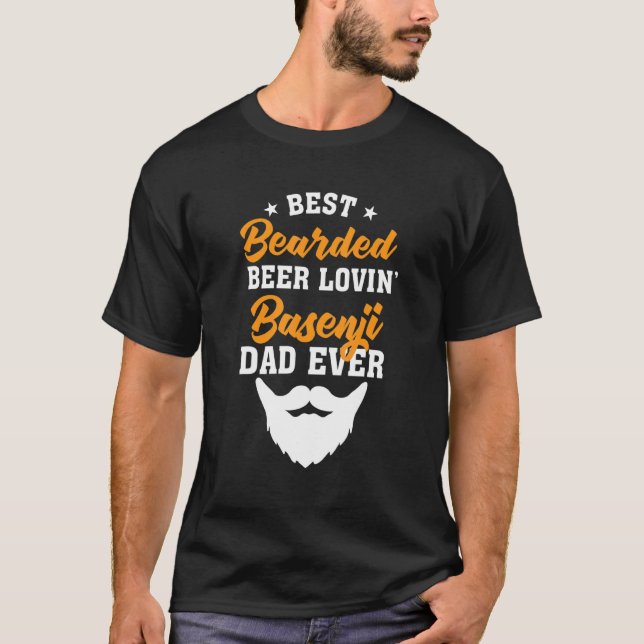 Best Bearded Beer Lovin' Whippet Dad Dog Humor T-Shirt (Vorderseite)