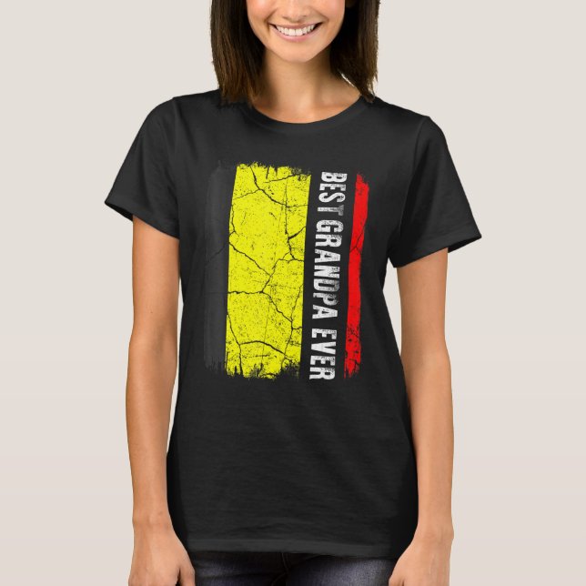 Best Belgian Grandpa Ever Belgium Flag Father's Da T-Shirt (Vorderseite)