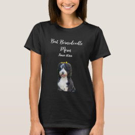 Best Bernedoodle mom script photo & year adopted T-Shirt