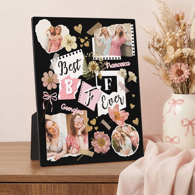 Best BFF Ever Fun Scrapbook Friends Photo Collage Fotoplatte (Best BFF Ever Fun Scrapbook Friends Photo Collage Plaque)