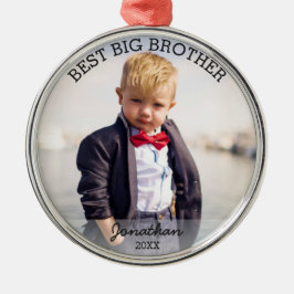 Best Big Brother New Baby Custom Christmas Foto Ornament Aus Metall