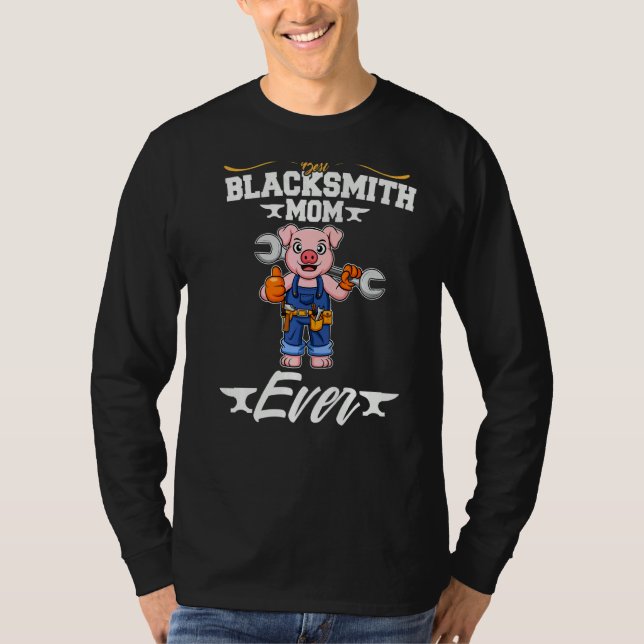Best Blacksmith Mom Ever Metal Work Forge Hammer P T-Shirt (Vorderseite)