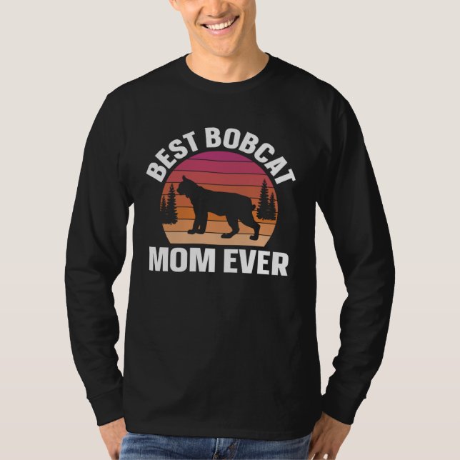Best Bobcat Mom Retro Animal T-Shirt (Vorderseite)