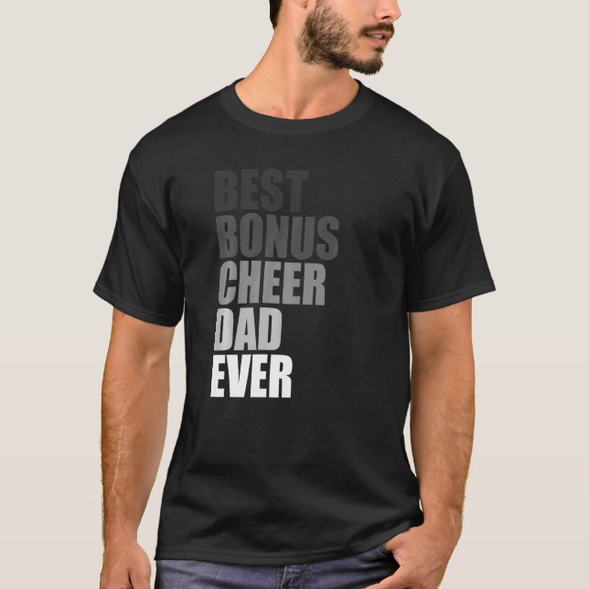 Best Bonus Cheer Dad Ever Cheerleading Stepdad Jok T-Shirt (Vorderseite)