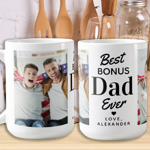 Best BONUS VATER je Custom 2 Foto Step Vater Kaffeetasse
