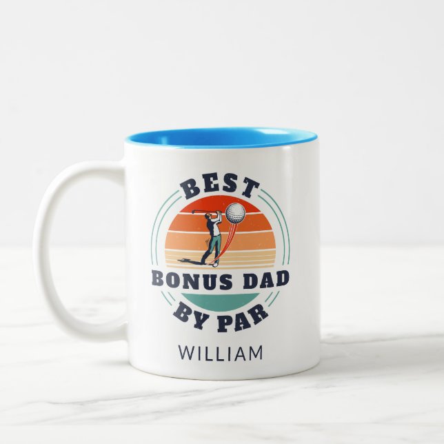 Best Bonus Vater Vathers Day Golf Lover Custom Zweifarbige Tasse (Links)