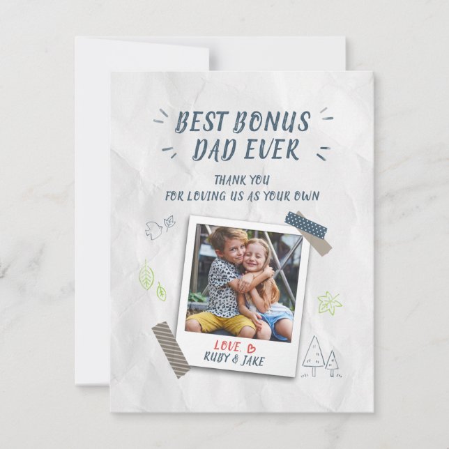 Best Bonus Vater Vathers Day Stepdad Custom Foto (Vorderseite)