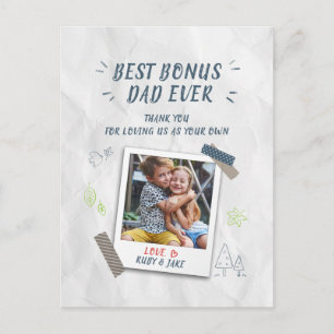 Best Bonus Vater Vathers Day Stepdad Custom Foto Postkarte