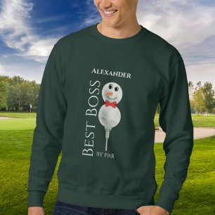 Best Boss by Par:Golf Ball Snowman Red Bowtie Sw Sweatshirt