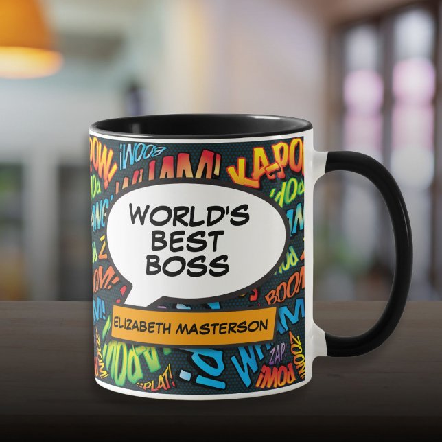 Best Boss Ever Fun Retro Comic Pop Tasse (Best Boss Ever Fun Retro Comic Book Pop Art Mug)