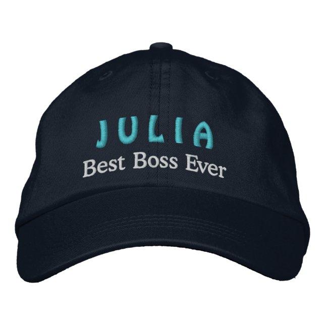 Best Boss Individuelle Name NAVY BLUE Bestickte Baseballkappe (Vorderseite)